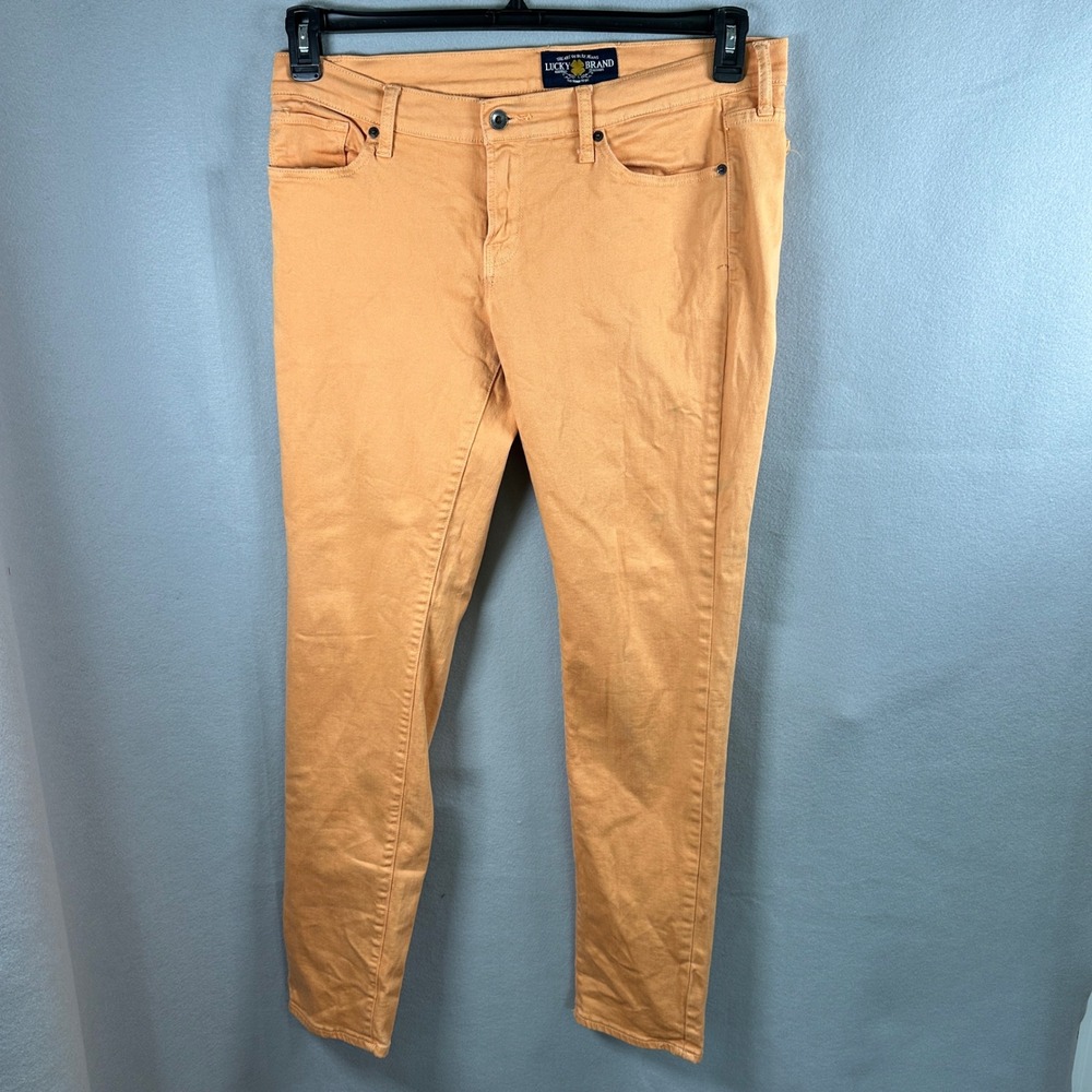 Lucky Brand Jeans Women 12/31 Orange Charlie Skinny Regular Pants 7WP1169 Casual